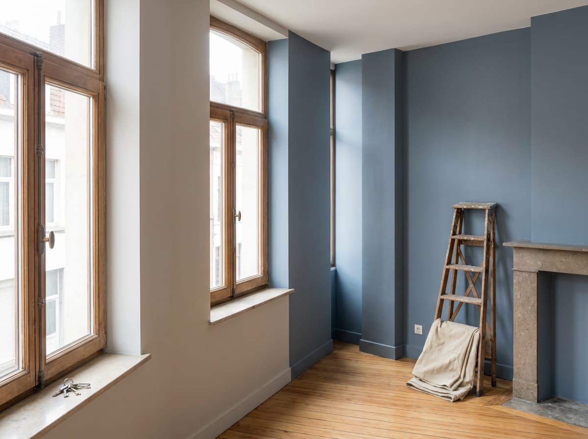 Vers geschilderd leeg appartement, verkoopklaar